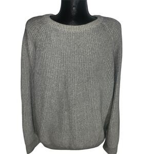 Denver Hayes Gray Knit Crew Neck Sweater L